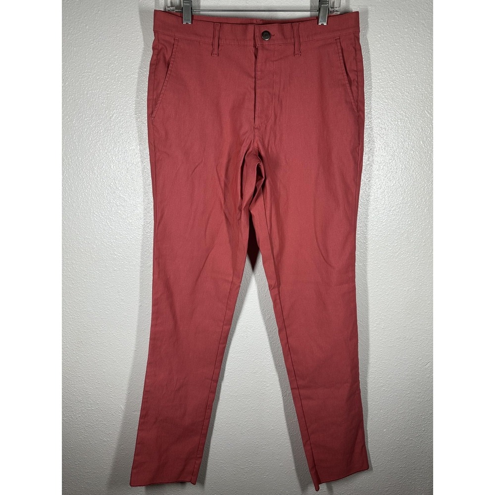 Mizzen+Main Pants Mens 32x32 Red Chino Stretch Tapered Casual Made USA‎